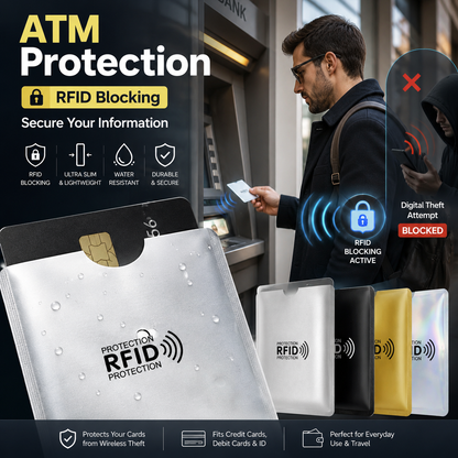 🔒50% OFF TODAY💳 RFID Blocking Sleeves – Stop Digital Pickpockets