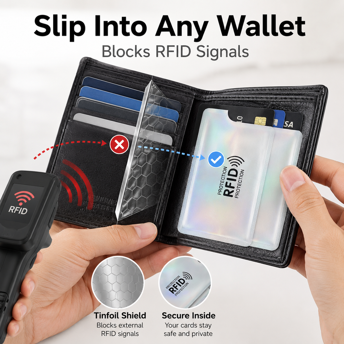 🔒50% OFF TODAY💳 RFID Blocking Sleeves – Stop Digital Pickpockets