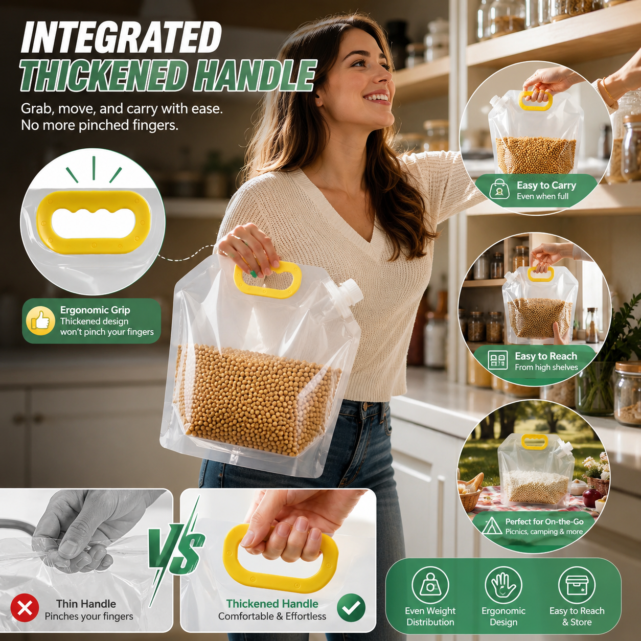 5-Pack Stand-Up Heavy-Duty Food Storage Pouches