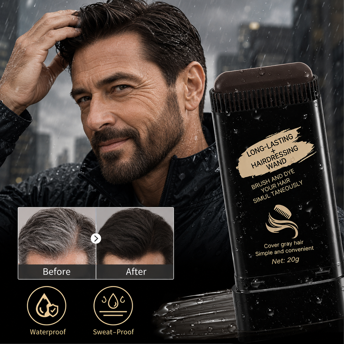 Instant Gray Hair Cover-Up Stick & Dye Comb