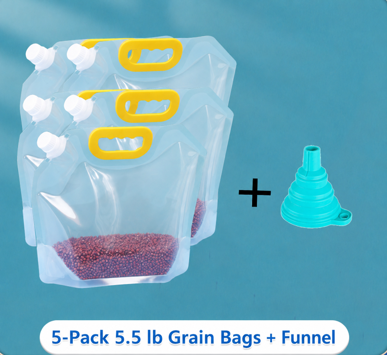 5-Pack Stand-Up Heavy-Duty Food Storage Pouches
