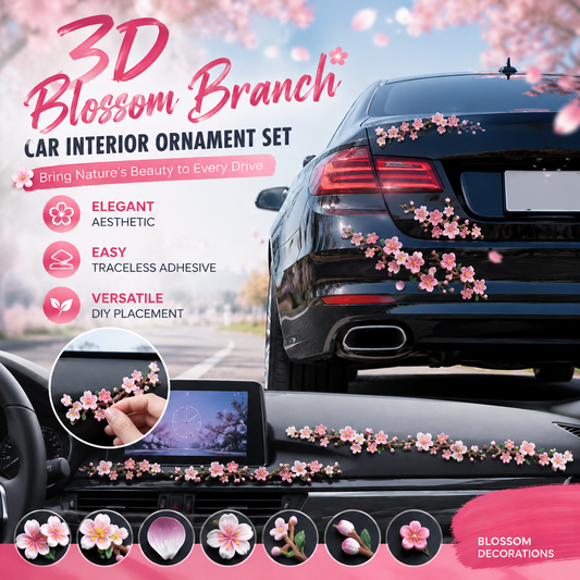 3D Blossom Branch Car Interior Ornament Set