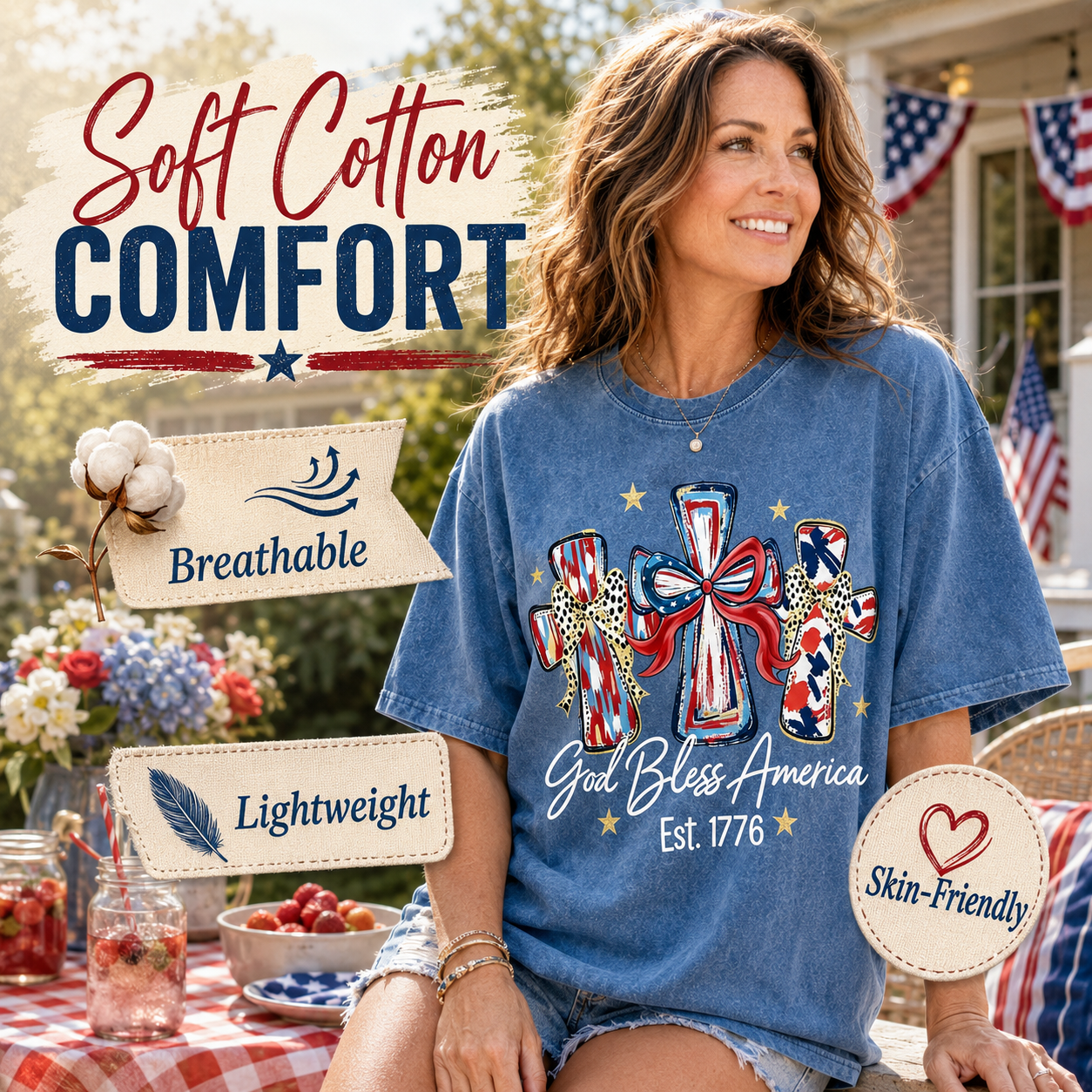 God Bless America USA 250th Anniversary T-Shirt