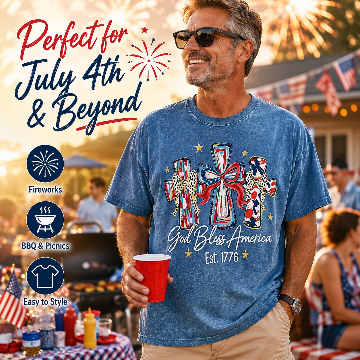 God Bless America USA 250th Anniversary T-Shirt