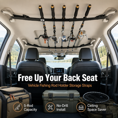 Vehicle Fishing Rod Holder Storage Straps