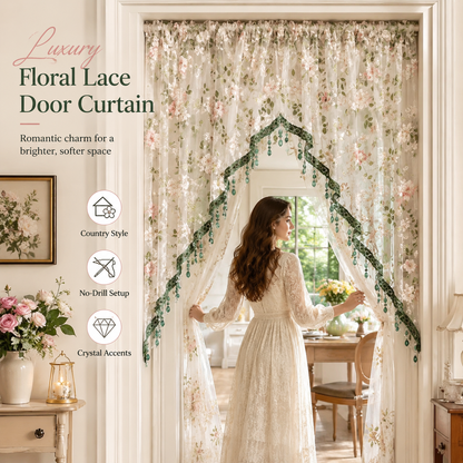 Luxury Floral Lace Door Curtain