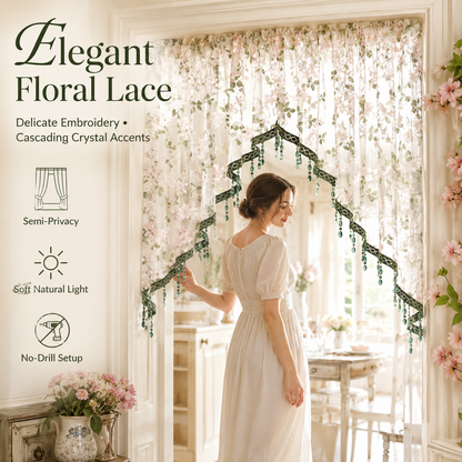 Luxury Floral Lace Door Curtain