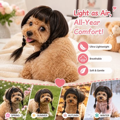 Cute Short Hair Pet Wig Headband
