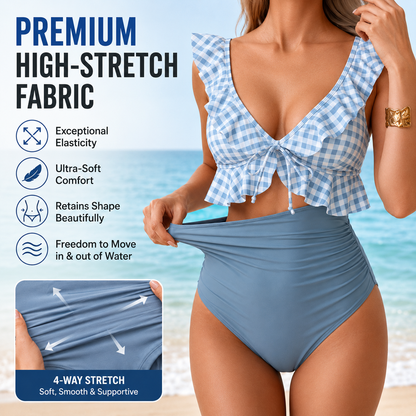 Women's Ruched Tummy Control One-Piece Swimsuit 🌊👙