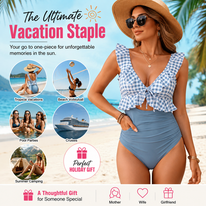 Women's Ruched Tummy Control One-Piece Swimsuit 🌊👙