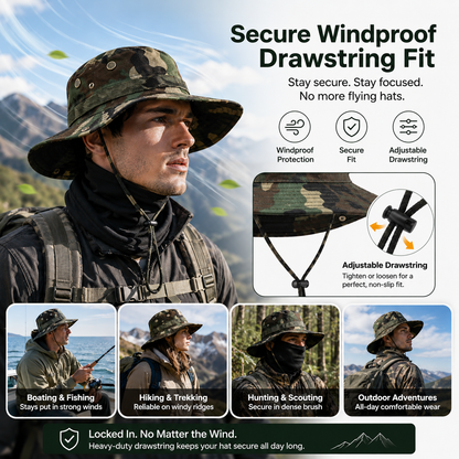 Camouflage Fisherman Hat with Detachable Face & Neck Mask 🤠🌿