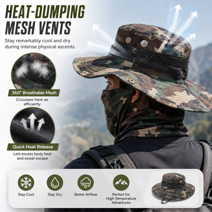 Camouflage Fisherman Hat with Detachable Face & Neck Mask 🤠🌿