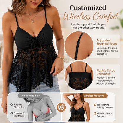 Women's Lace Bralette Cami Crop Top 🌸✨