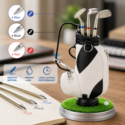 Mini Golf Club Desk Organizer & 3-Pen Set ⛳🖊️