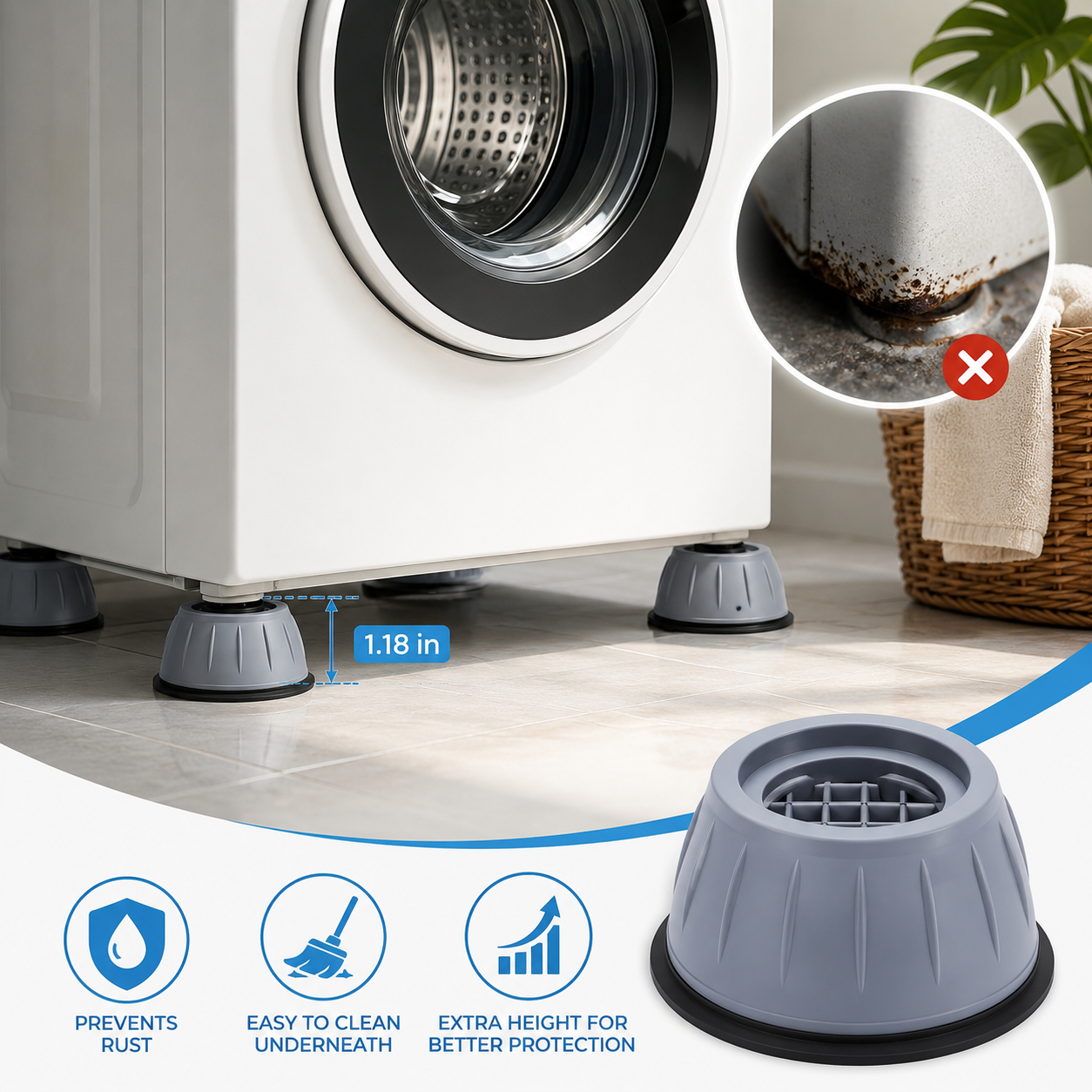 Anti-Vibration Washing Machine Pads (4-Pack) 🧺🔇
