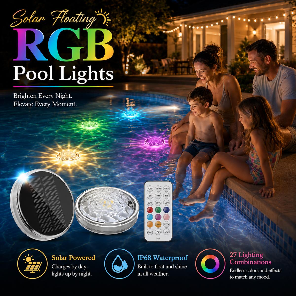 Solar Floating RGB Pool Lights ☀️🏊‍♂️