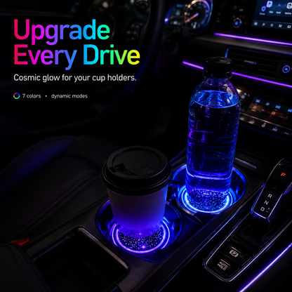 7 Color-Changing LED Car Cup Holder Coasters 🚗✨