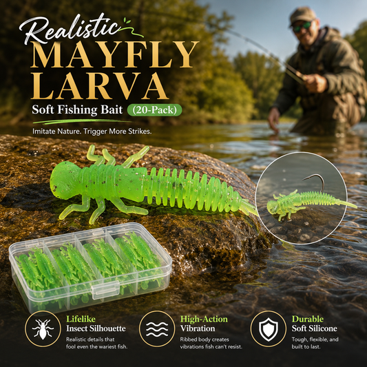 Realistic Mayfly Larva Soft Fishing Bait (20-Pack) 🎣🐛