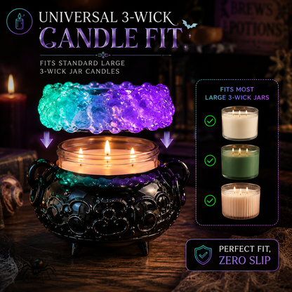 Glowing Bubbling Witch Cauldron Candle Holder