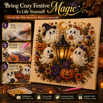 Halloween Pumpkin & Ghost Pearl Art DIY Kit