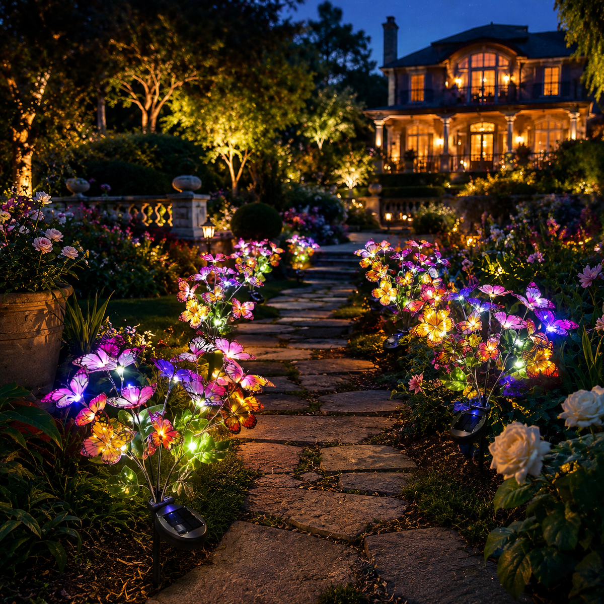 Solar Powered Butterfly Garden Stake Lights