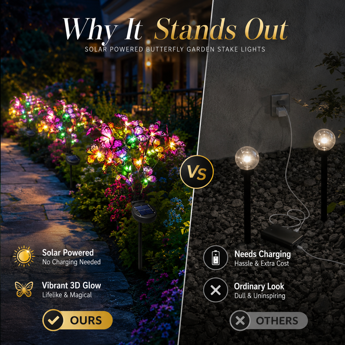 Solar Powered Butterfly Garden Stake Lights