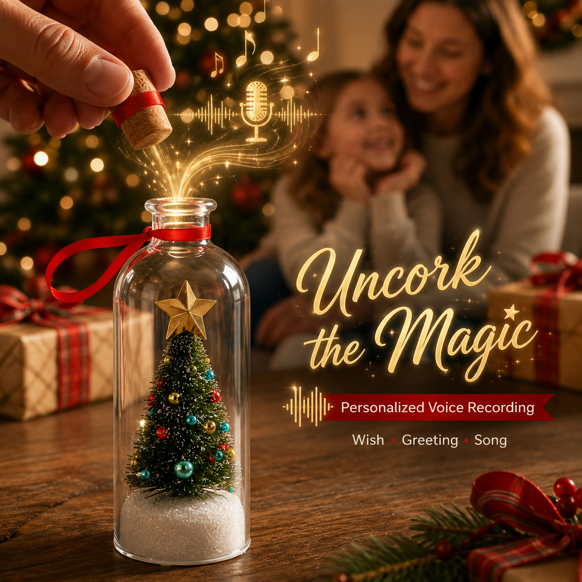 Recordable Christmas Tree Message in a Bottle