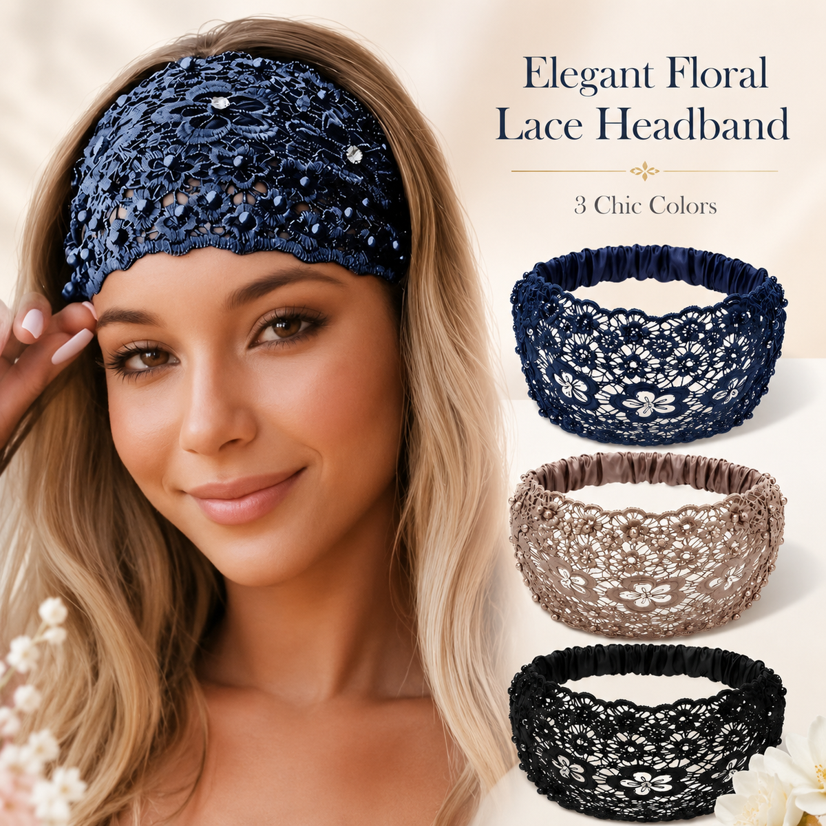 👑 The "Instant Glamour" Hollow Pearl Headband | Volumizing Floral Hair Crown