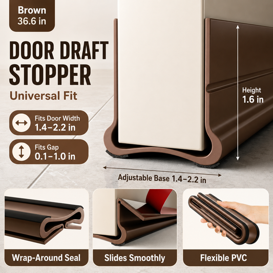 🛡️ Self-Adhesive Door Bottom Seal - Soundproof & Anti-Bug Draft Blocker