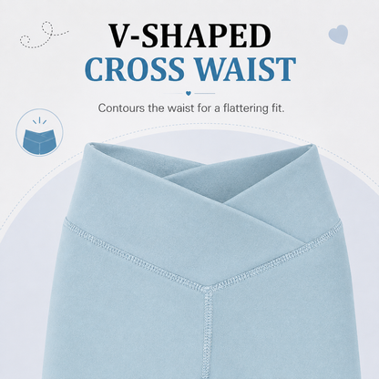 🤸‍♀️ Girls’ V-Cross High Waisted Flare Leggings – Ultra-Soft Stretch Yoga Bell Bottoms ✨