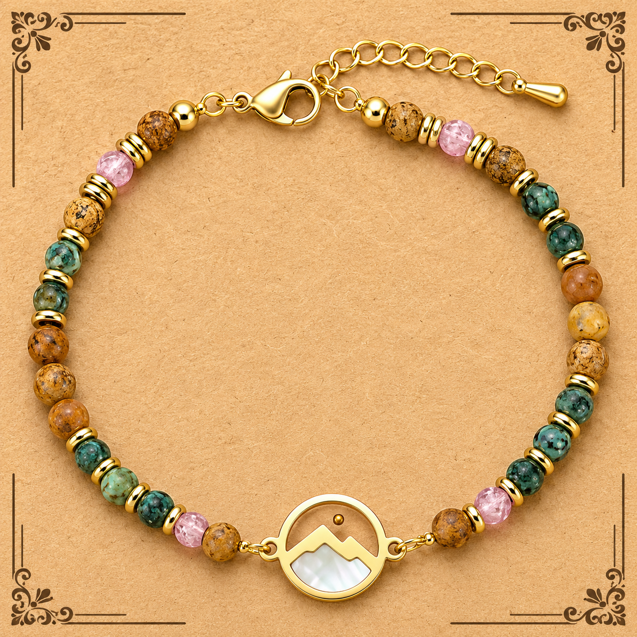 Gold - Multicolor Stone