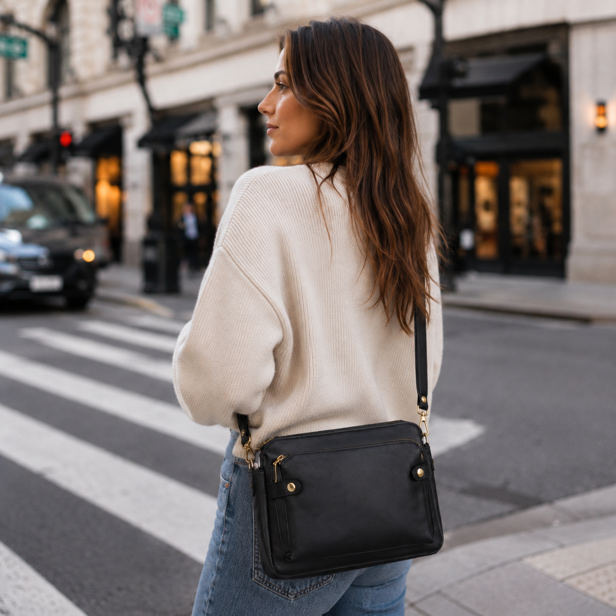 👜 Chic Multi-Pocket Crossbody Bag