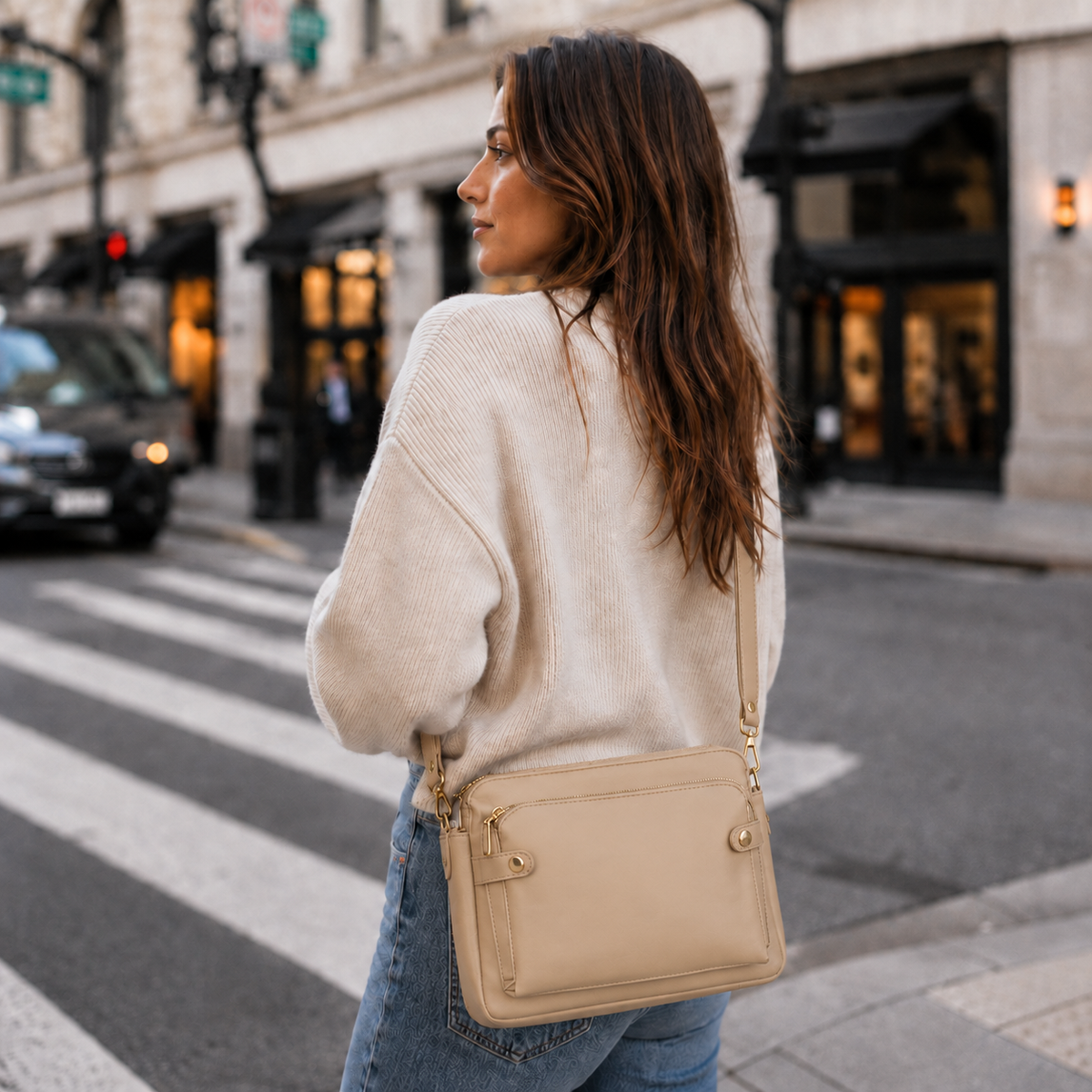 👜 Chic Multi-Pocket Crossbody Bag