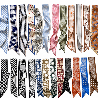 🎀 24-Pack Luxe Silk-Feel Multi-Way Ribbon Scarves