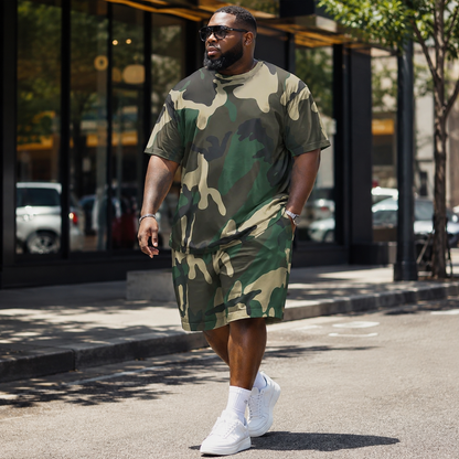 ✨ Men's Camouflage 2-Piece Outfit – Oversized T-Shirt & Shorts Set 🪖