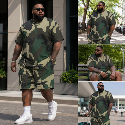 ✨ Men's Camouflage 2-Piece Outfit – Oversized T-Shirt & Shorts Set 🪖