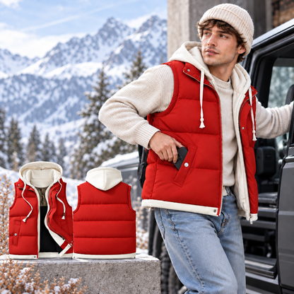 Unisex All-Day Comfort & Style: Layered Hooded Thermal Vest 🍁🕺