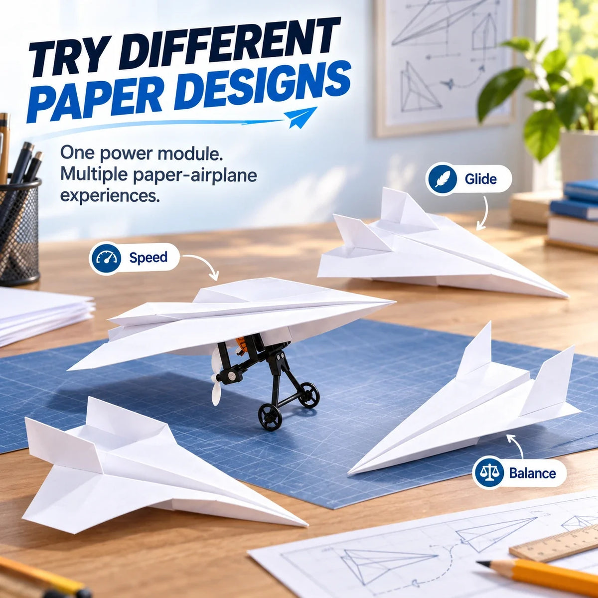 DIY RC Paper Airplane Kit | 2.4GHz Gyro Remote Control Plane