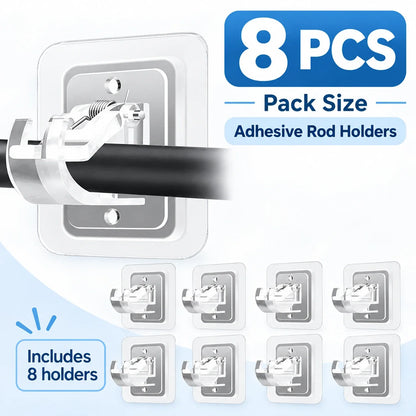 ✨No-Drill Curtain Rod Holders | Adhesive Wall Mounts