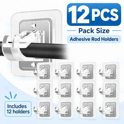 ✨No-Drill Curtain Rod Holders | Adhesive Wall Mounts