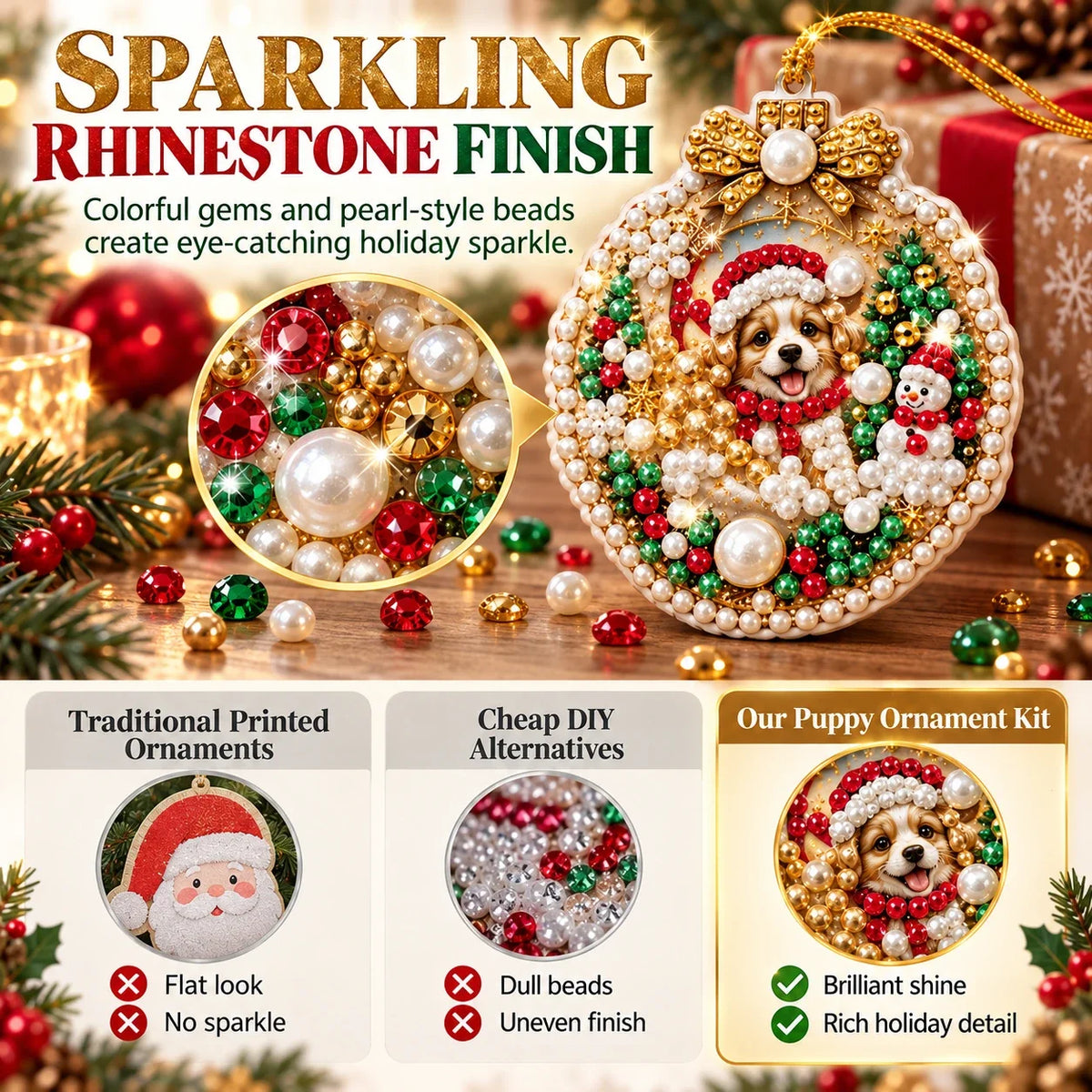 DIY Puppy Christmas Ornament Kit | 6 Festive Designs