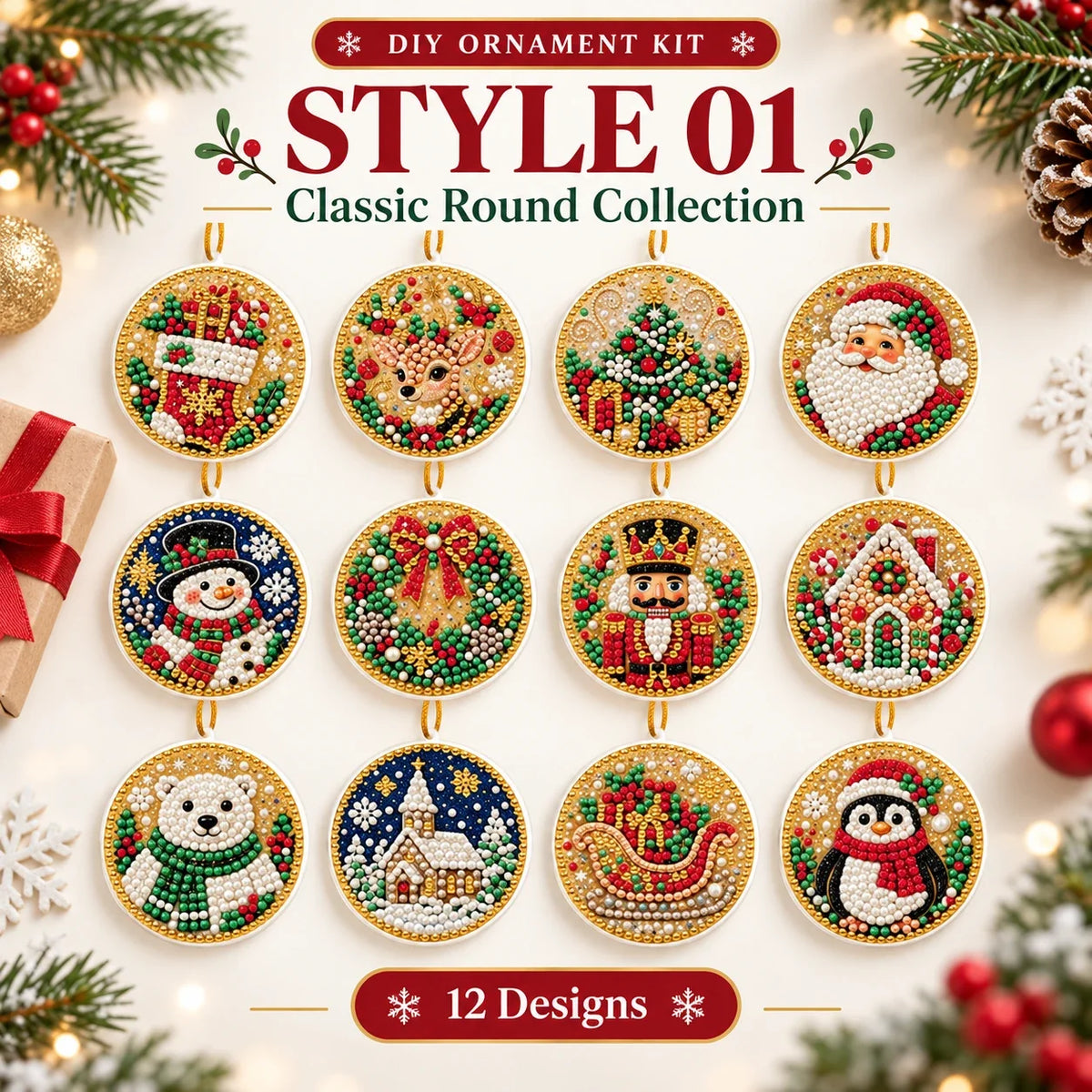 DIY Puppy Christmas Ornament Kit | 6 Festive Designs