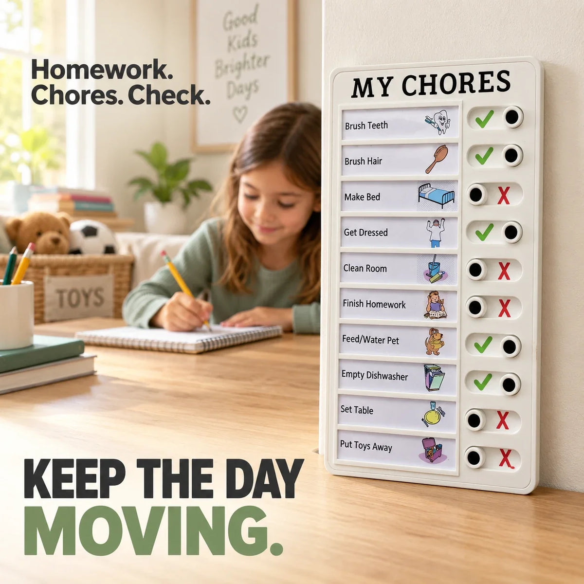 Reusable Kids Chore Chart – Daily Routine Board