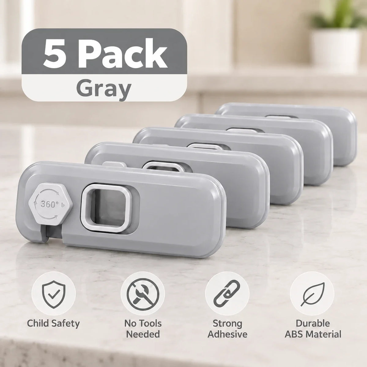 5-Pack Refrigerator Locks for Kids | Baby Safety