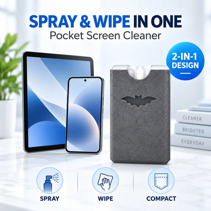 2-in-1 Portable Screen Cleaner | Spray, Wipe & Go