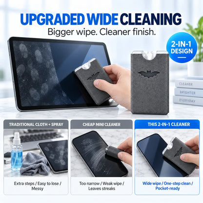2-in-1 Portable Screen Cleaner | Spray, Wipe & Go