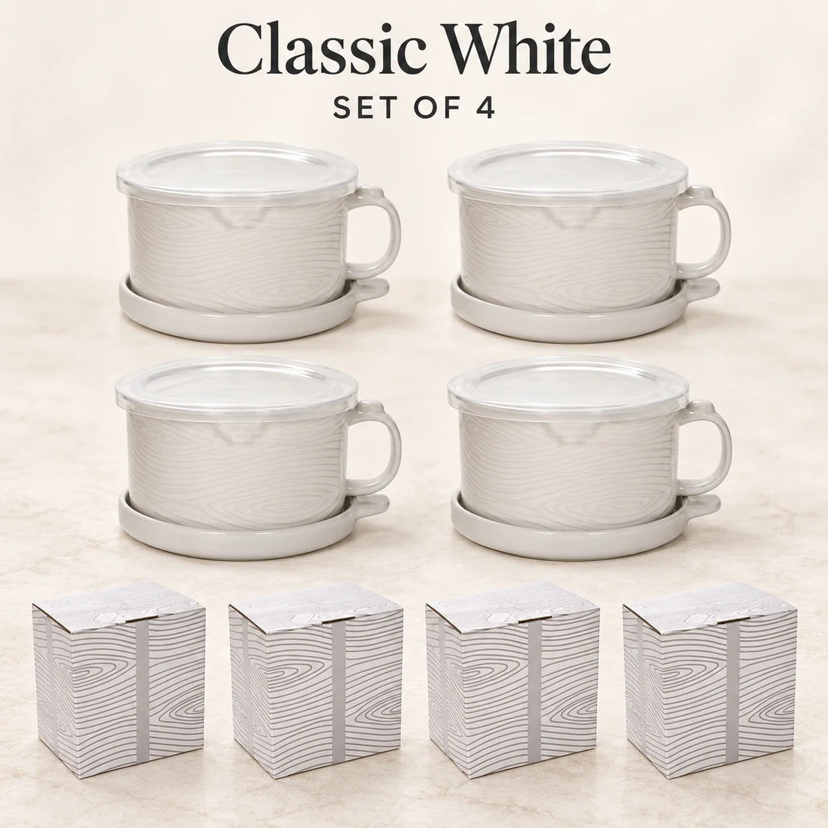 Christmas Gingerbread Mug Gift Set with Lid & Saucer