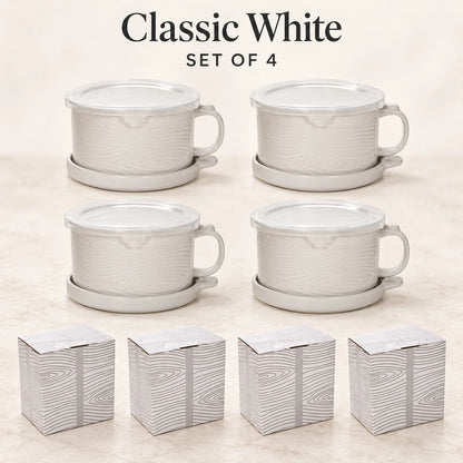 Christmas Gingerbread Mug Gift Set with Lid & Saucer