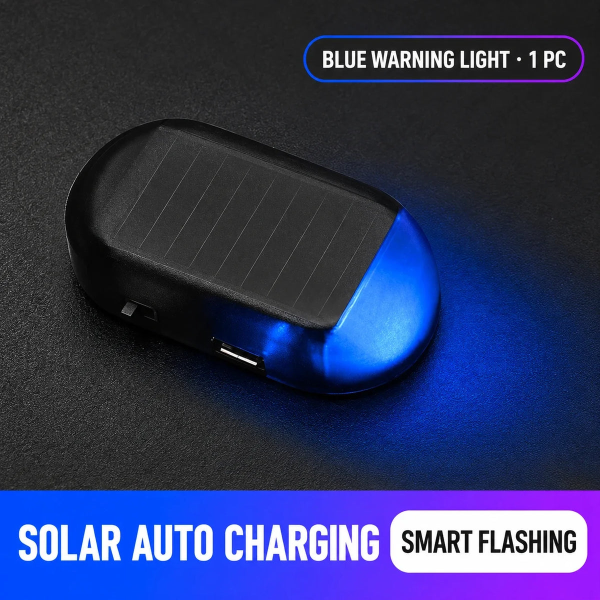 Solar Car Security Warning Light | Auto Night Flash