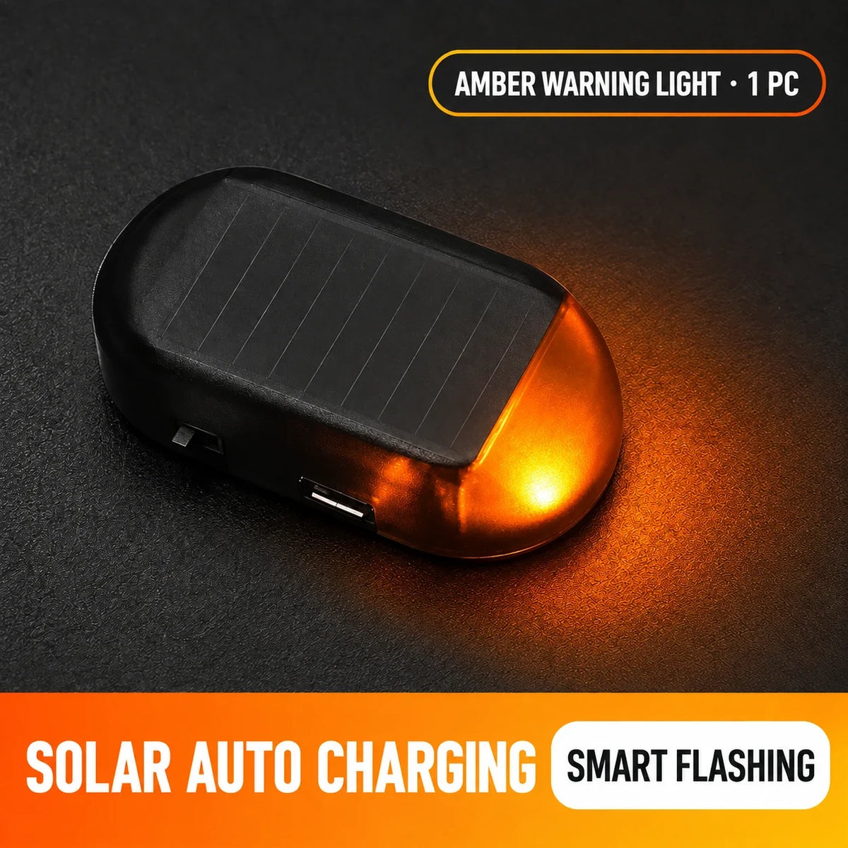 Solar Car Security Warning Light | Auto Night Flash